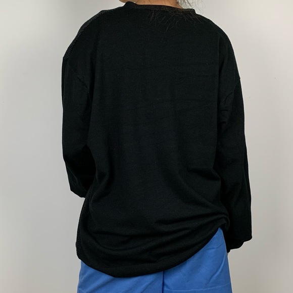 Claiborne Black Diamond V-Neck Grandpa Sweater - Picture 5 of 10